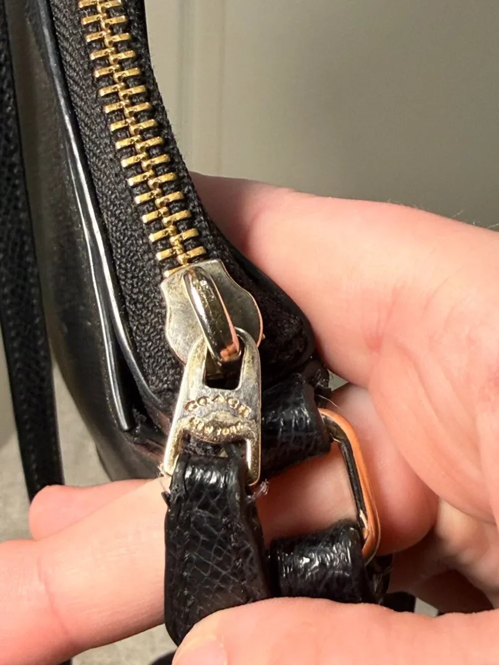 COACH Black Crossgrain Leather North South Crossbody Bag - F36063